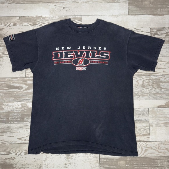 CCM Other - Vintage New Jersey Devils Shirt Mens XL Black NHL Hockey CCM Short Sleeve 90s